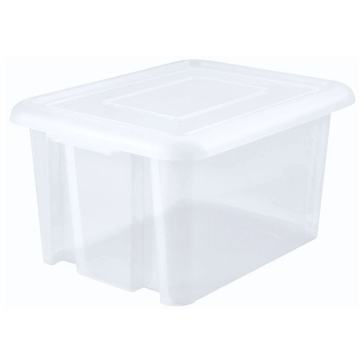 Boîtes de rangement en plastique transparent 18L avec couvercle