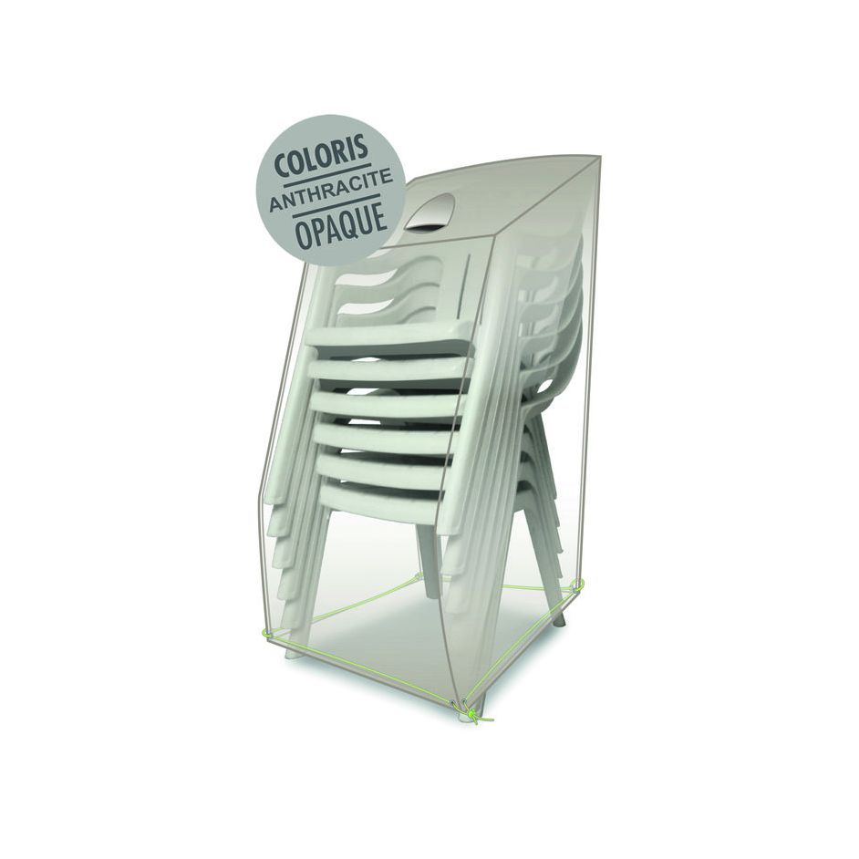 Housse de protection de mobilier - Chaises empilables - Cover'air - Jardiline - L. 66 cm - l. 66 cm - H. 110/80 cm