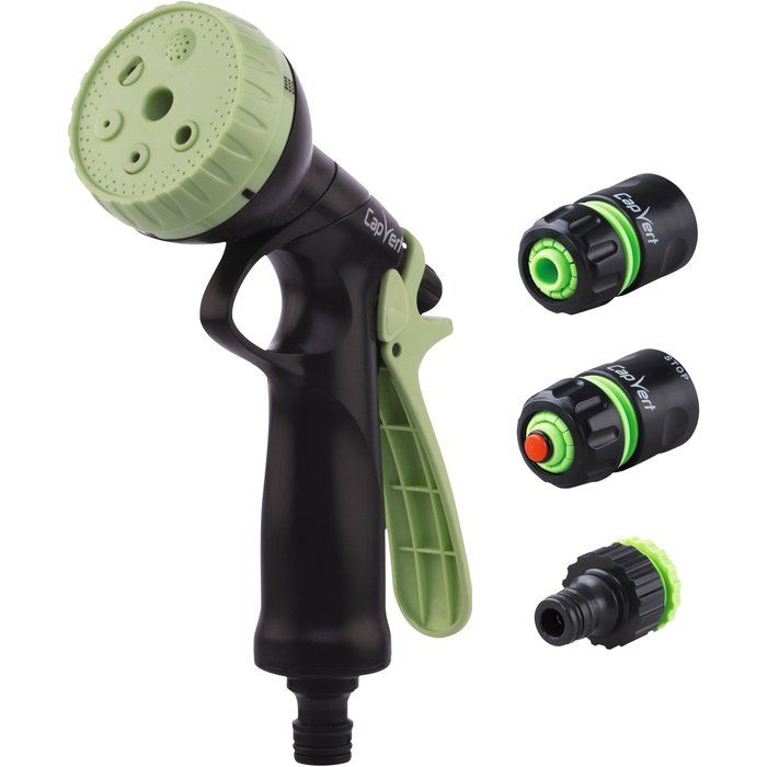 Kit pistolet d'arrosage à pomme ABS et raccords First Capvert - Ø 15 mm