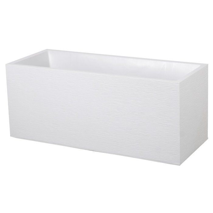 Jardinière plastique Graphit EDA - 98L - Blanc cérusé