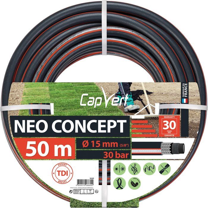 Tuyau d'arrosage - Néo Concept Capvert - Ø 15 mm - L. 50 m