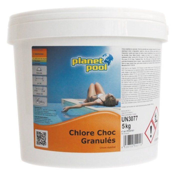 Chlore choc granulés Planet pool - 5 kg