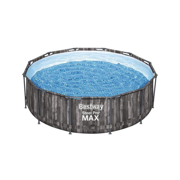 Piscine tubulaire ronde Steel Pro Max Bestway - Décor bois