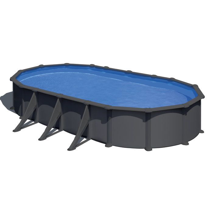 Piscine acier ovale Juni - 7,30 x 3,75 x H.1,30 m