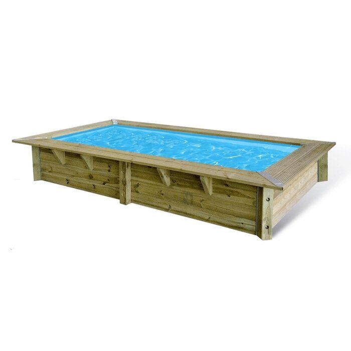 Piscine bois rectangulaire Sunwater 3,50 x 2,00 x H. 0,71 m