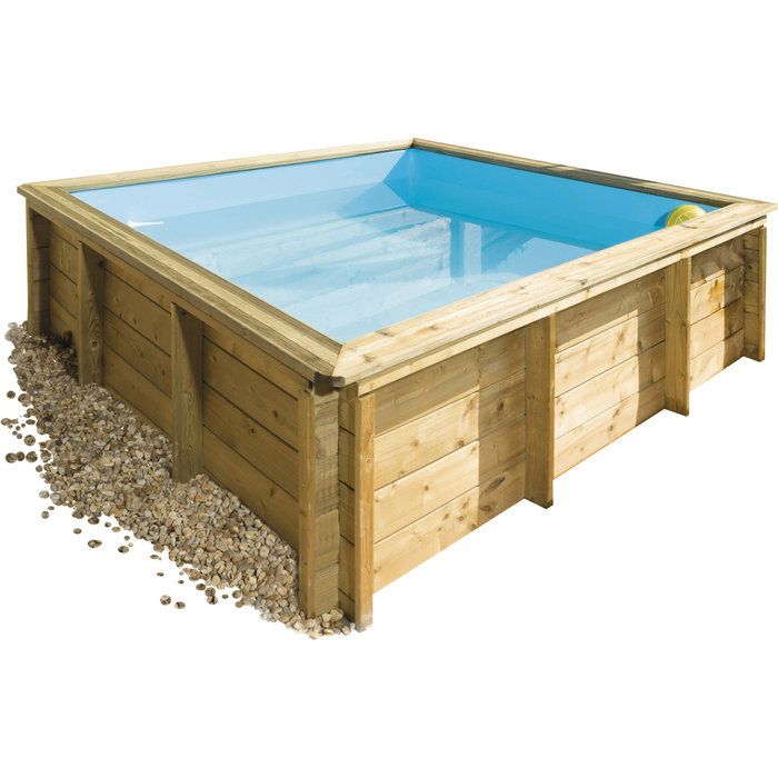 Piscine bois carrée Tropic junior - 2,00 m x H. 0,68 m