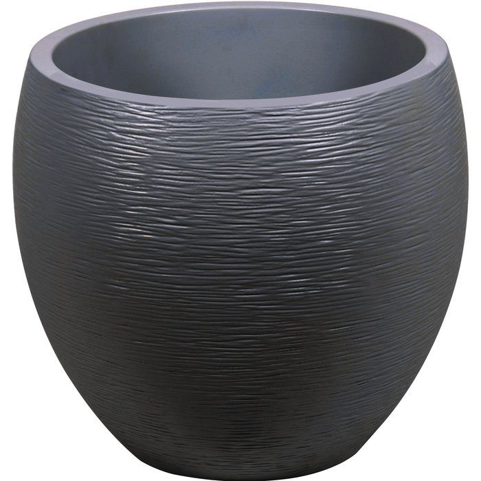 Pot plastique EGG Graphit EDA - 46L - Gris anthracite