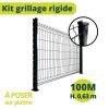 Kit grillage rigide à poser - Filiac - L. 100 m - H. 0.63 m - Gris