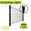 Kit grillage rigide à poser - Filiac - L. 10 m - H. 1.03 m - Gris