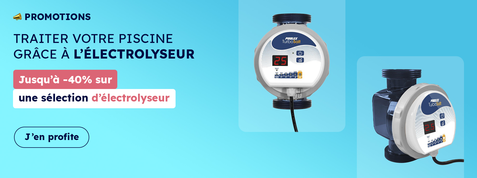 Profitez de jusqu'à -40% sur une sélection d'électrolyseur