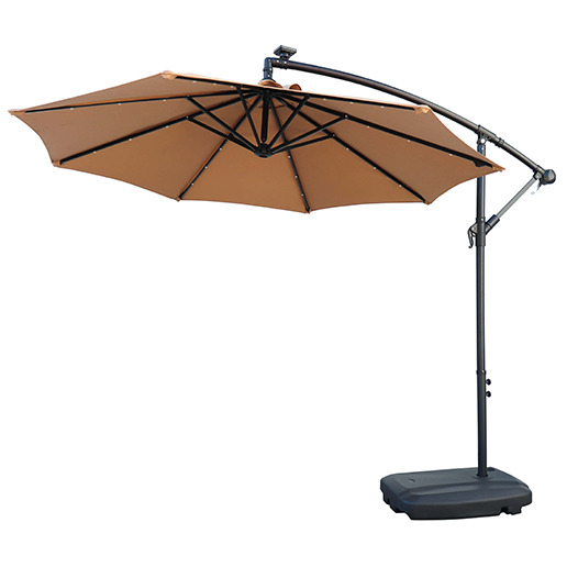 Photo d'ambiance parasol rond déporté