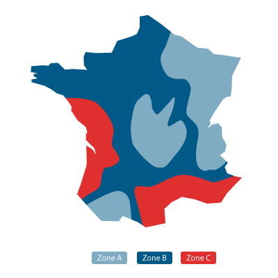 Pompe à chaleur zone de la France