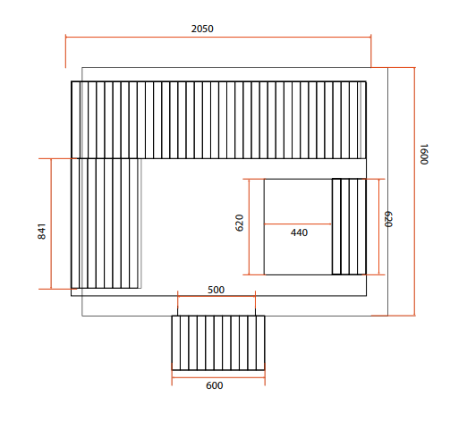 Dimensions du Sauna d'extérieur Gaïa Bella de chez Holl's