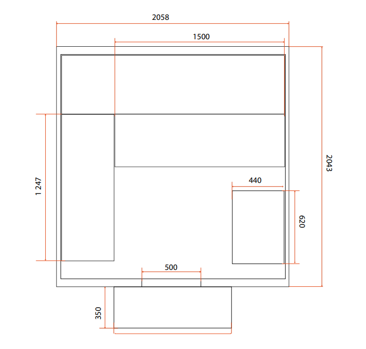 Dimensions du Sauna d'extérieur Gaïa Nova de chez Holl's