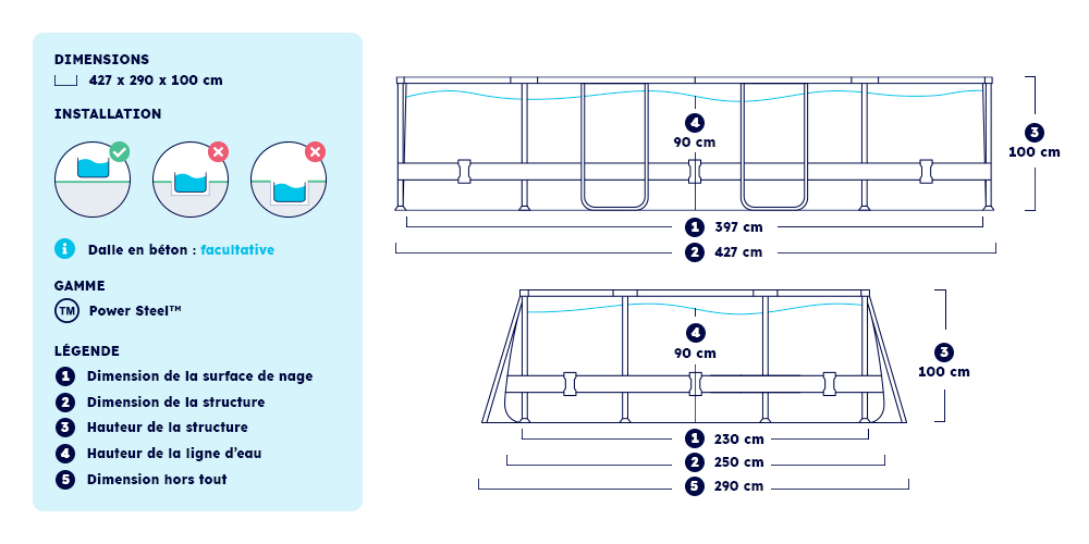 Montage piscine Bestway Power Steel Swim Vista Series II