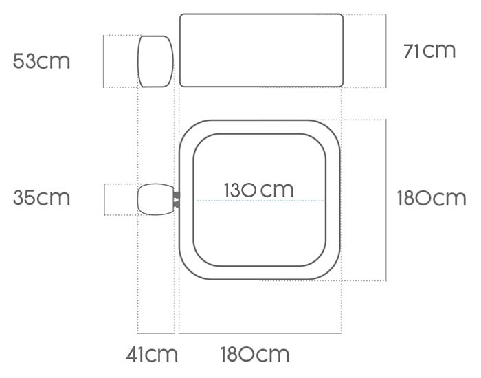 Dimensions du spa