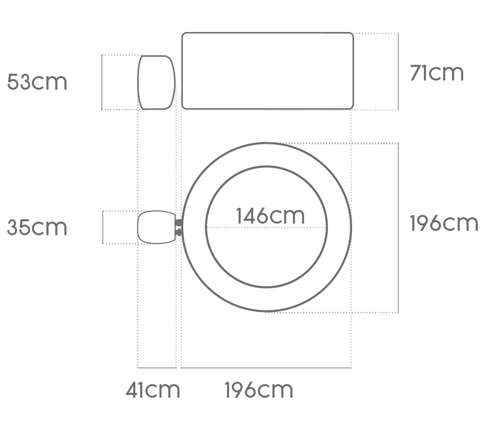 Dimensions du spa
