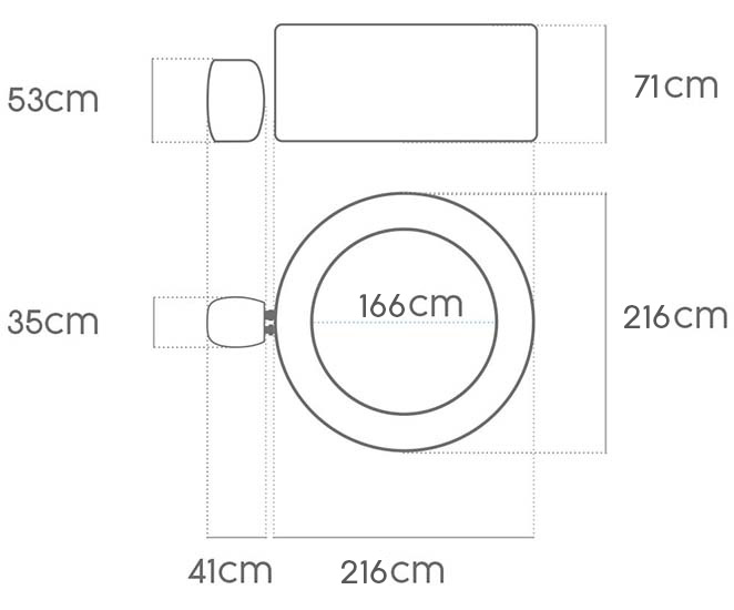Dimensions du spa
