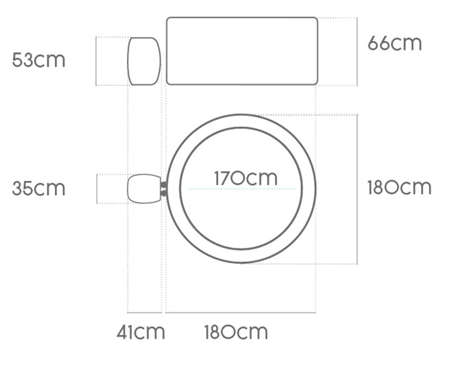 Dimensions du spa
