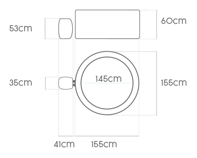 Dimensions du spa