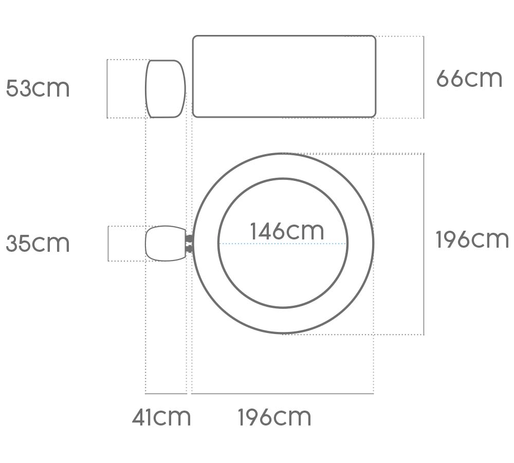 Dimensions du spa