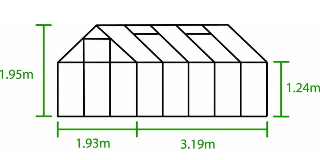 Dimensions de la serre Popular Halls avec structure en acier