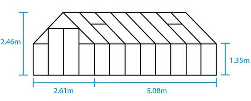 Dimension de la serre Qube halls avec structure en acier