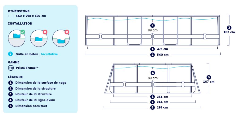 Montage piscine Prism Frame Intex