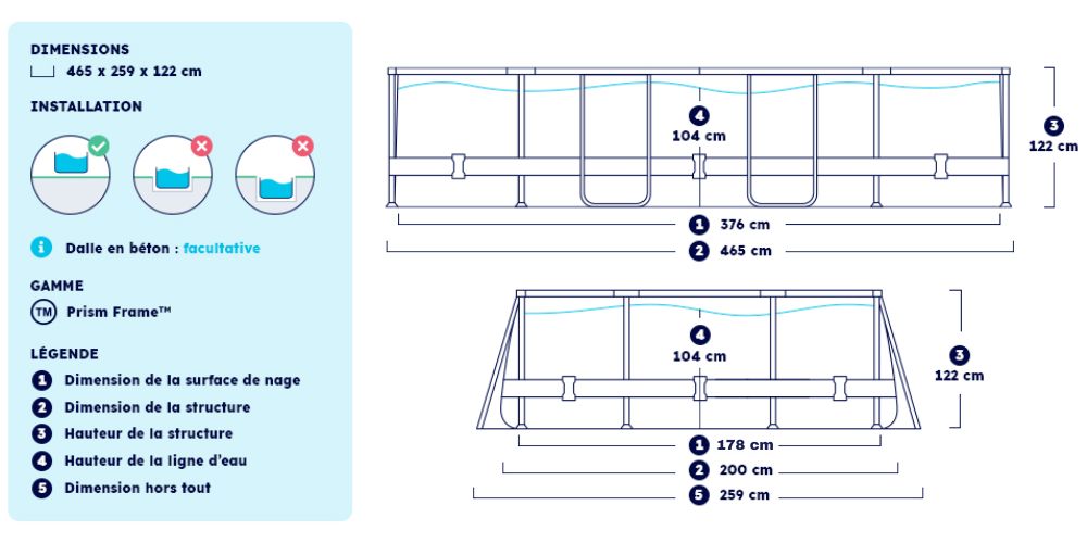 Montage piscine Prism Frame Intex