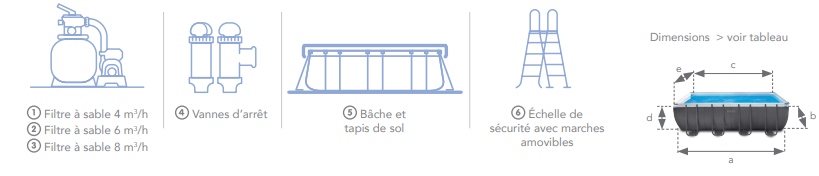 Piscine hors-sol tubulaire rectangulaire – 549 x 274 x 132 cm