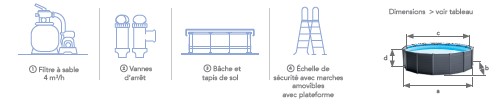 Accessoires inclus piscines Graphite