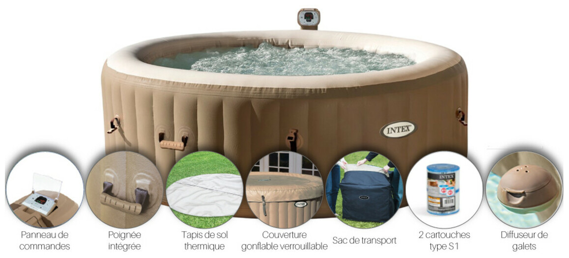 Intex PureSPA Ø 196 x 71cm Brown au meilleur prix sur