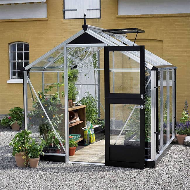 Serre de jardin en verre trempé Compact Juliana 5 m² noir