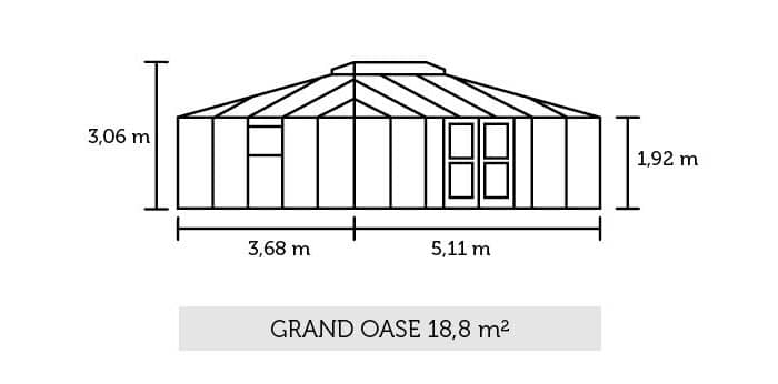 Dimension de la serre Grand Oase Juliana avec structure en aluminium bicolore