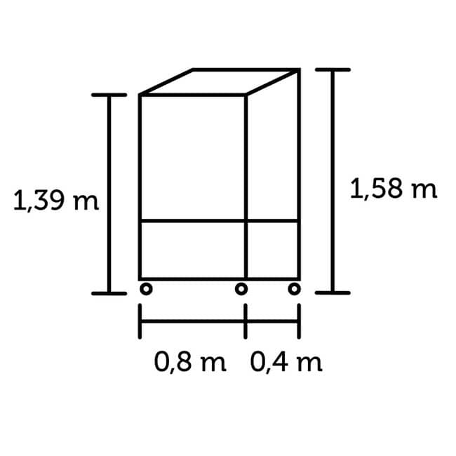 Dimensions de la serre Urban Juliana avec structure en aluminium noir